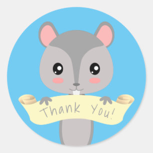 Sticker Rond Merci Squirel