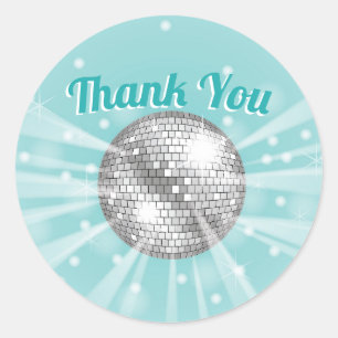 Sticker Rond Merci Super du Baby shower Disco Ball