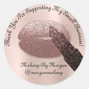 Sticker Rond Merci Support maquillage pour petites entreprises 