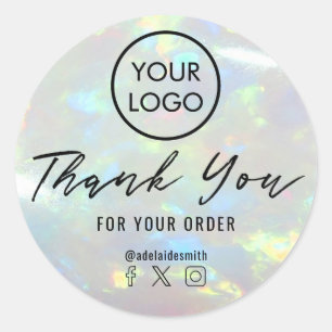 Sticker Rond merci sur opal photo