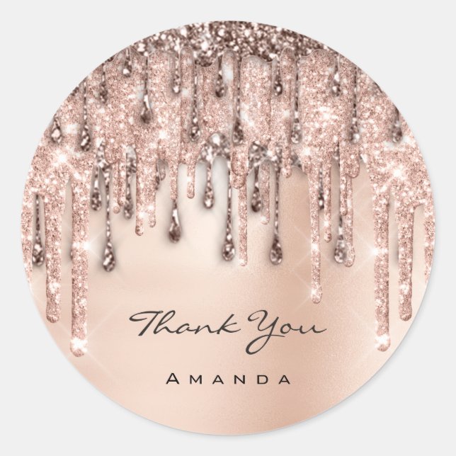 Sticker Rond Merci Sweet 16e Rose nuptiale Mariage de Parties s (Devant)