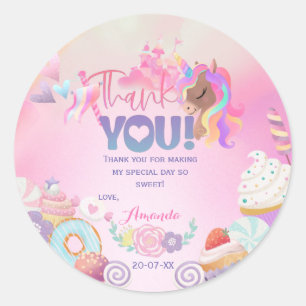 Sticker Rond Merci Sweet Anniversaire Tags cadeaux