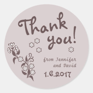 Sticker Rond Merci Sweet floral mariage ou partie CC0663