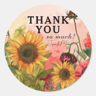 Sticker Rond 🌻 Merci tant de pétales ensoleillés et fleurs d'a