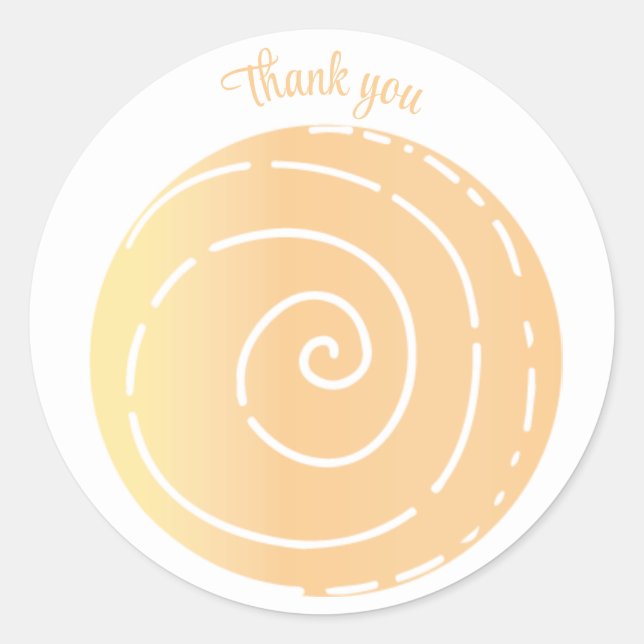 Sticker Rond Merci tourbillon abstrait ligne spirale (Devant)