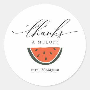 Sticker Rond Merci un Melon Birthday Favor
