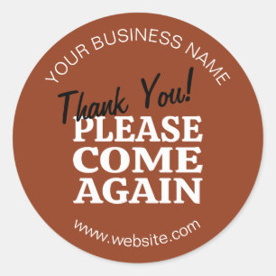 Sticker Rond Merci Vintage en terre cuite