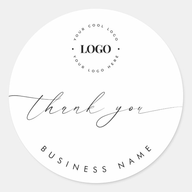 Sticker Rond Merci Votre Logo Ici Petite Entreprise (Devant)
