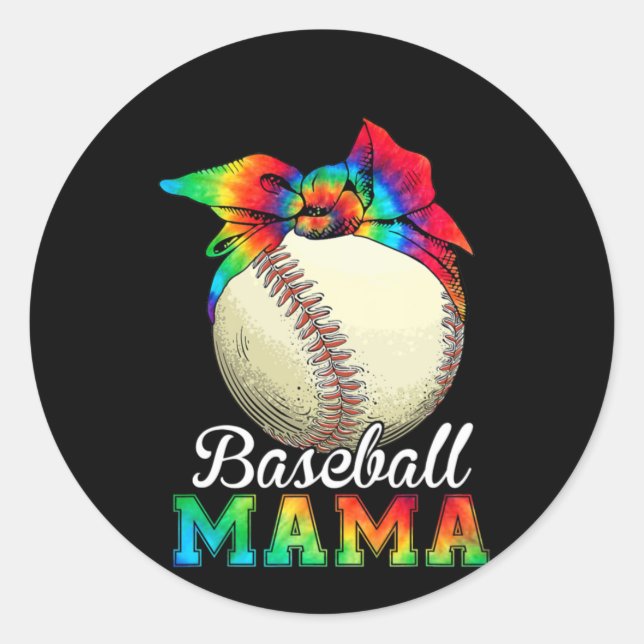 Sticker Rond Mère Baseball Mama Anniversaire (Devant)
