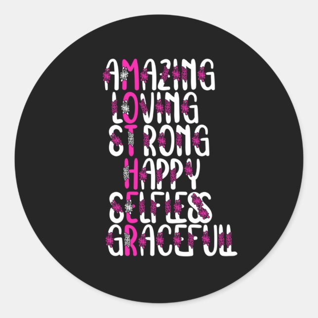 Sticker Rond Mère cite : Extraordinaire Mère | Fête des mères (Devant)