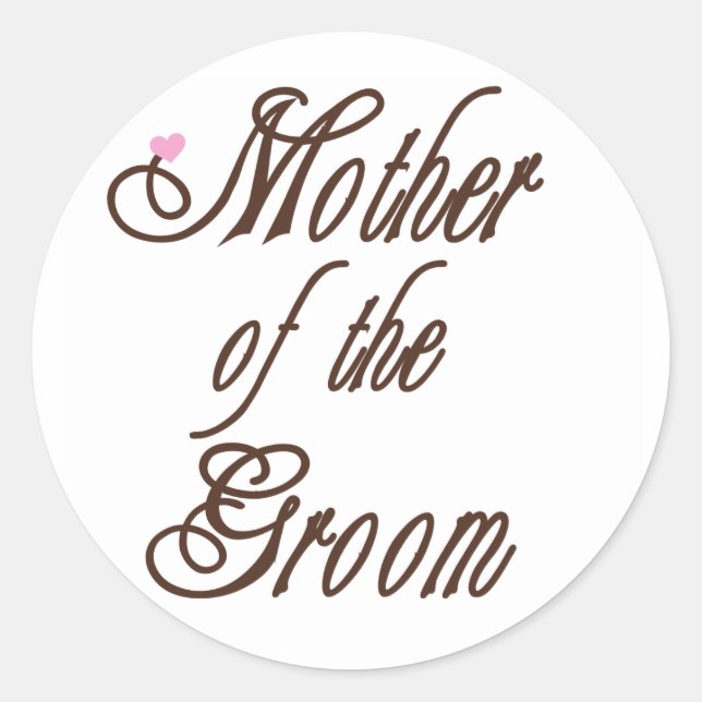 Sticker Rond Mère de Groom Classy Browns (Devant)