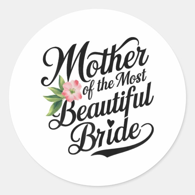 Sticker Rond Mère de la mariée la plus belle Parure de mariage  (Devant)