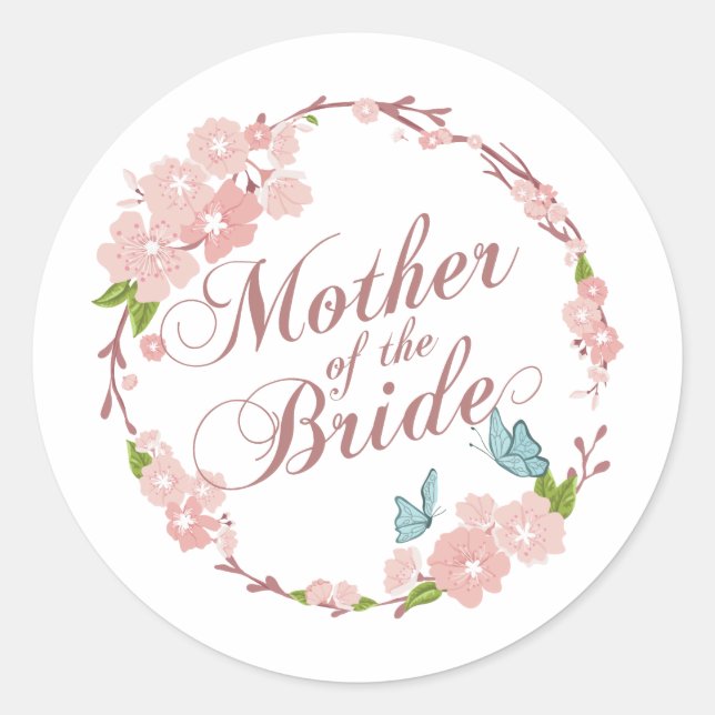 Sticker Rond Mère du Mariage de mariée | Sceau à coller (Devant)