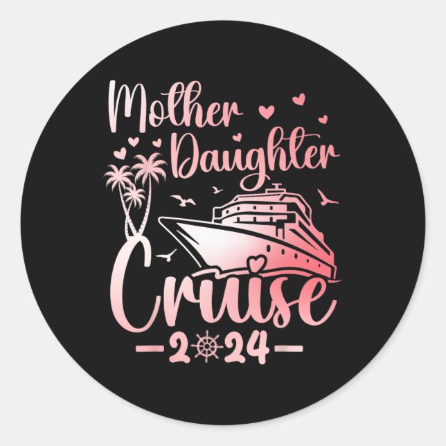 Sticker Rond Mère Fille Croisière 2025 Voyage en famille M (Devant)