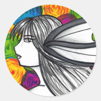 Sticker Rond Mergirl des lumières du néon