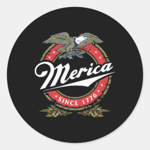 Sticker Rond Merica depuis 17761 American Byld Eagle Mullet Sta