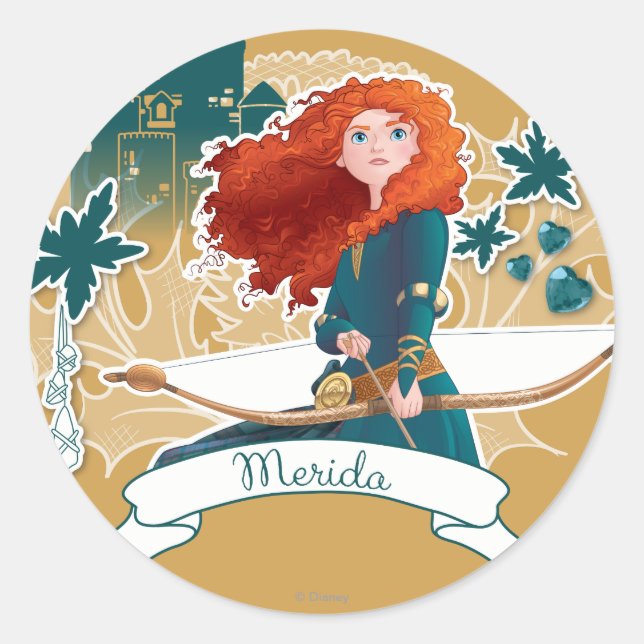 Sticker Rond Merida - Brave Princesse (Devant)