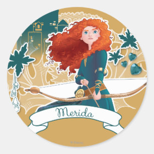 Sticker Rond Merida - Brave Princesse