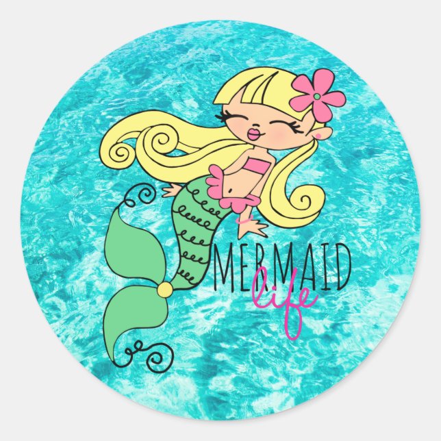 Sticker rond Mermaid Life BL Classic (Devant)