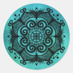 Sticker Rond Mermaid Mandala