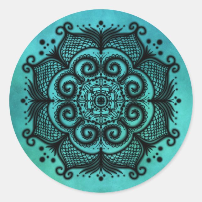 Sticker Rond Mermaid Mandala (Devant)