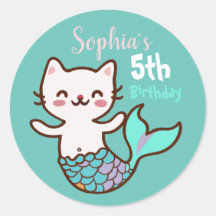 Mermaid Meowmaid Purrmaid Girl Anniversaire