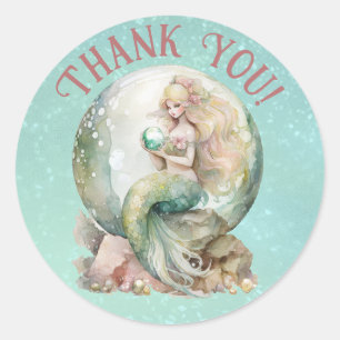 Sticker Rond Mermaid Merci