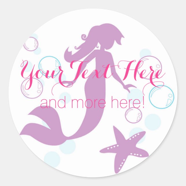 Sticker Rond Mermaid Océan Parti nautique Baby shower Merci (Devant)