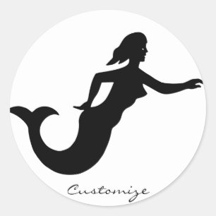 Sticker Rond Mermaid Silhouette Thunder_Cove