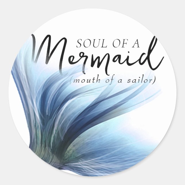 Sticker Rond #MermaidLife Soul de sirène à la bouche de la voil (Devant)