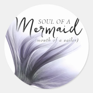 Sticker Rond #MermaidLife Soul de sirène à la bouche de la voil