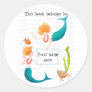 Sticker Rond Mermaids Bookplaques