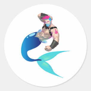 Sticker Rond Merman Gay Cruise S Pour Hommes Plages Bateaux Et