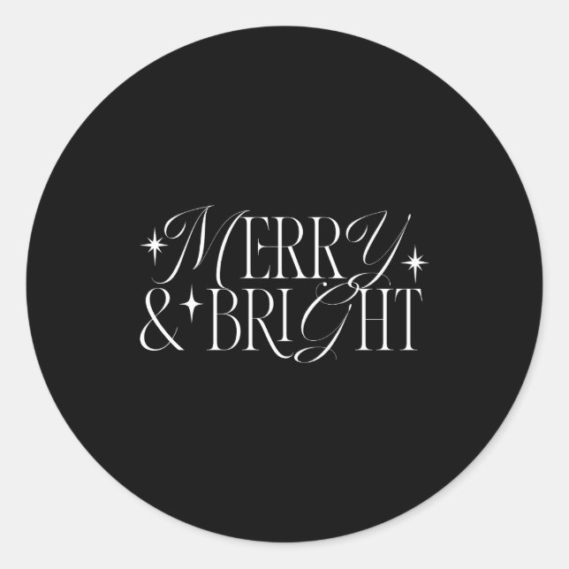 Sticker Rond Merry Bright Stars  (Devant)