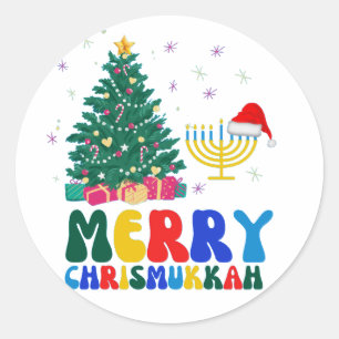 Sticker Rond Merry Chrismukkah