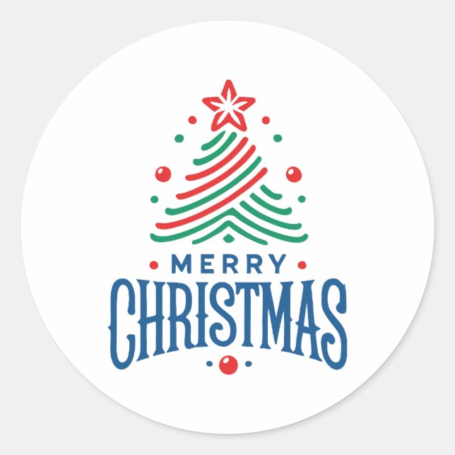 Sticker Rond Merry Christmas 1 (Devant)