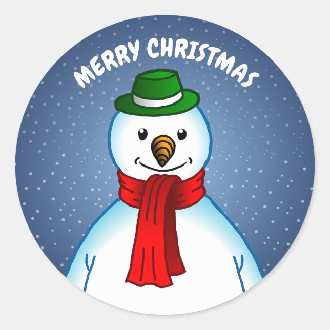 Sticker Rond Merry Christmas from The Snowman (Devant)