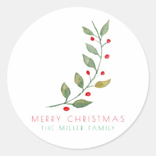 Sticker Rond Merry Christmas simple minimal