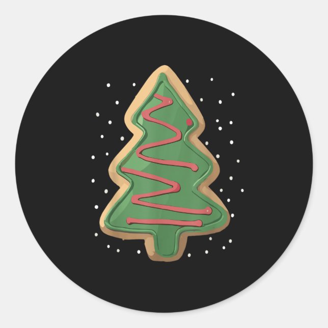 Sticker Rond Merry Christmas Tree Christmas  (Devant)