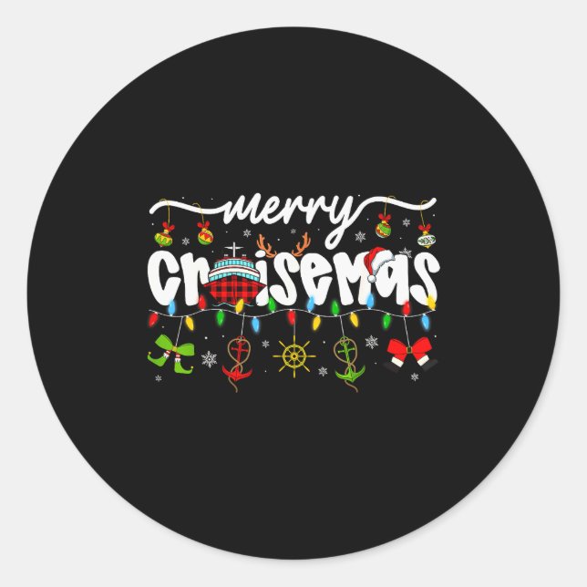 Sticker Rond Merry Cruisemas Christmas Family Cruisin Cruise Lo (Devant)