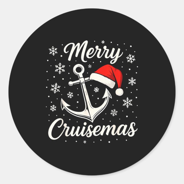 Sticker Rond Merry Cruisemas Christmas Family Cruisin Funny Cru (Devant)