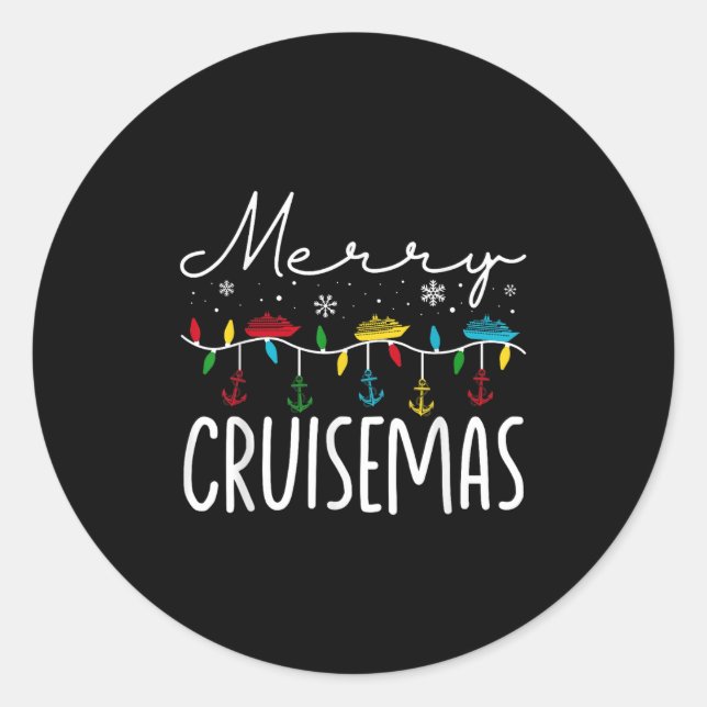 Sticker Rond Merry Cruisemas Christmas Family Cruisin Funny Cru (Devant)