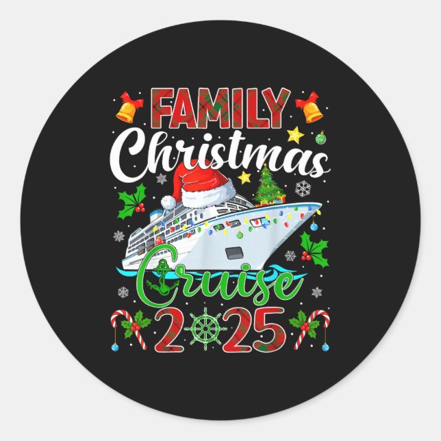 Sticker Rond Merry Cruisemas Cruise Matching Family Christmas C (Devant)