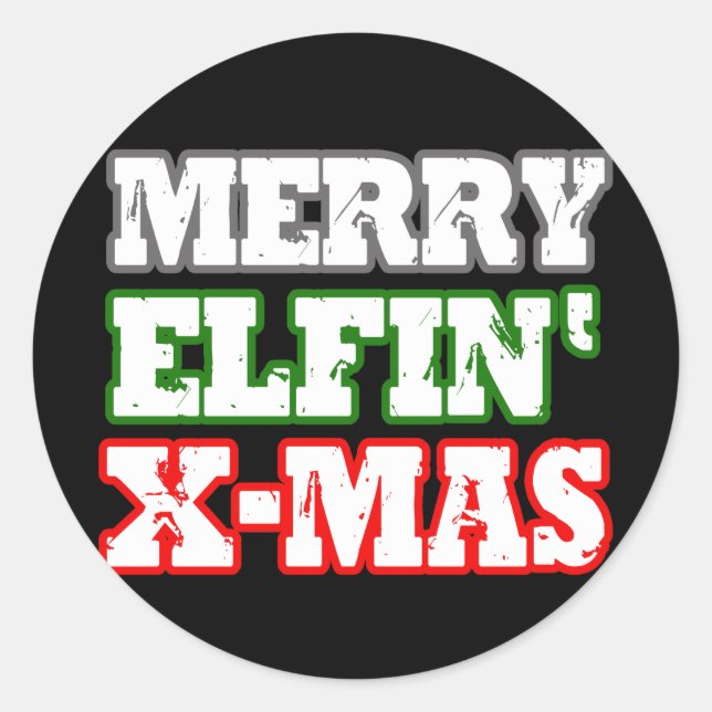 Sticker Rond MERRY ELFIN XMAS -.png (Devant)
