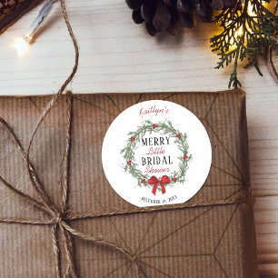 Sticker Rond Merry Little Christmas Shower de Mariage