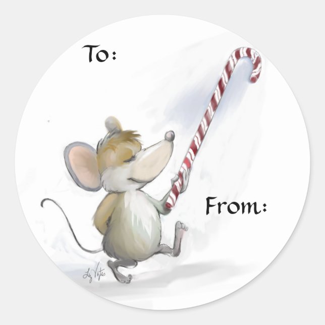 Sticker Rond Merry Mouse Moe Cadeaux/Stickers (Devant)