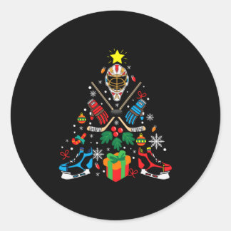Sticker Rond Merry Xmas Ice Hockey