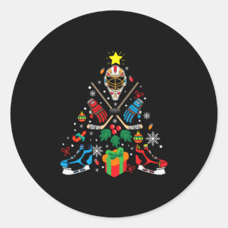Sticker Rond Merry Xmas Ice Hockey