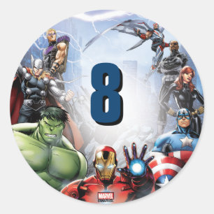 Sticker Rond Merveille Avengers - Anniversaire
