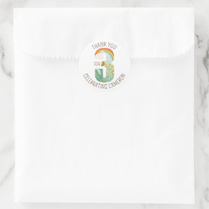 Sticker Rond Merveille Naturelle Troisième anniversaire Merci F